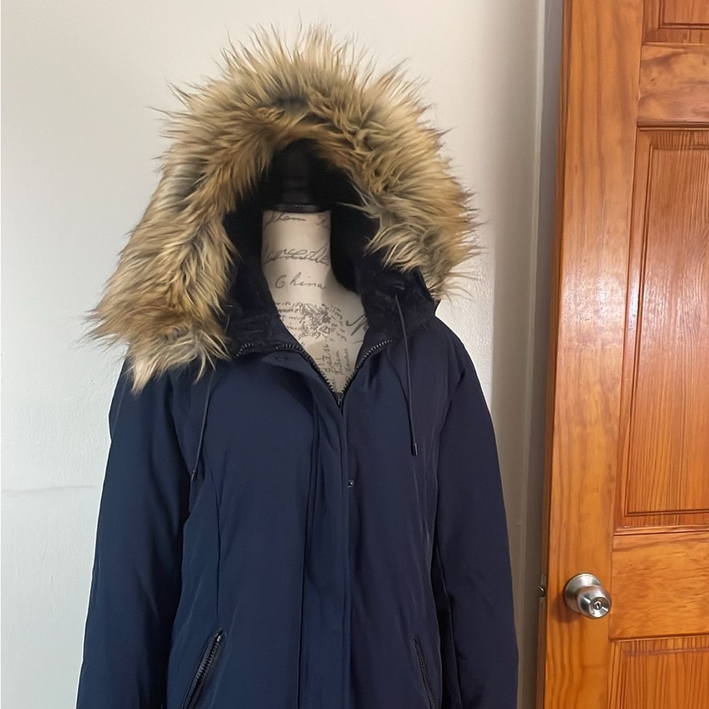 Vince Camuto Women’s Hooded Blue coat Size XXL EUC
